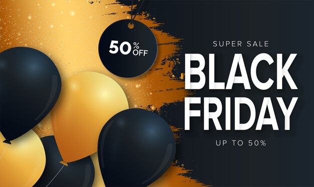 Super Sale Black Friday-banner met Splash-ontwerp