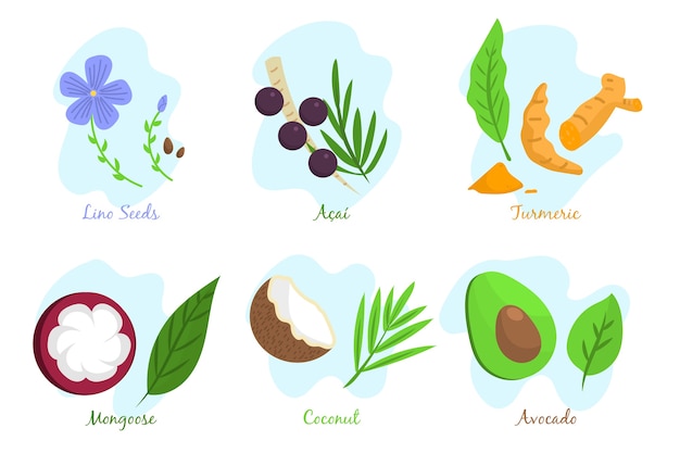 Gratis vector superfood-collectie