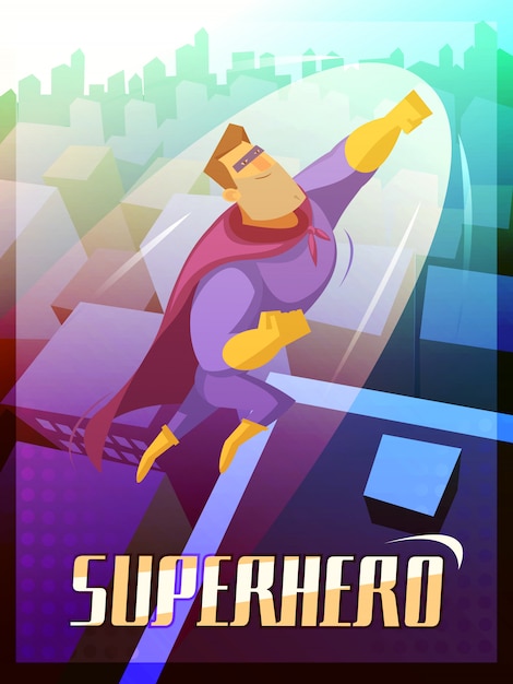 Superheld cartoon poster