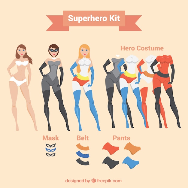 Gratis vector superheroine met complementen