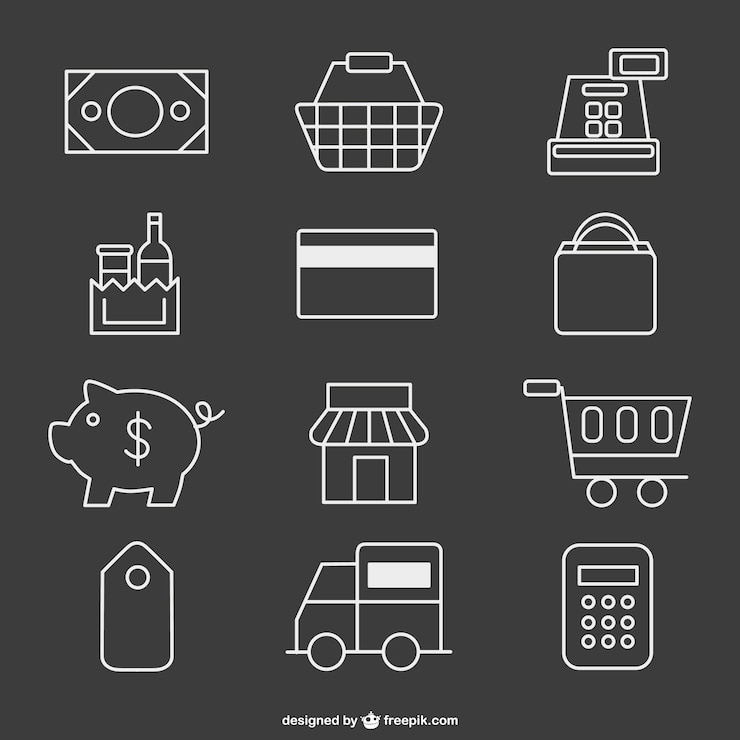 Gratis Vector supermarkt pictogrammen