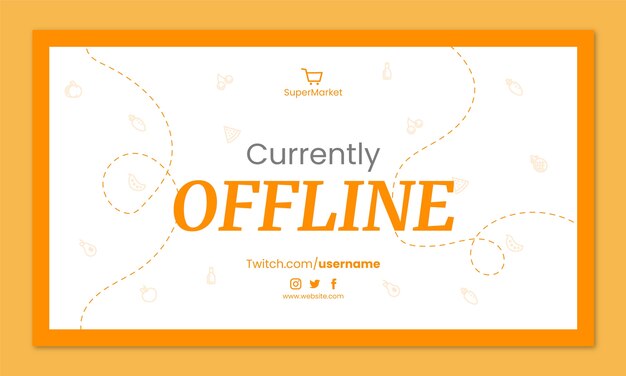 Supermarkt twitch achtergrond ontwerpsjabloon
