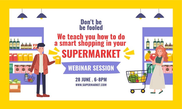 Supermarkt webinar ontwerpsjabloon