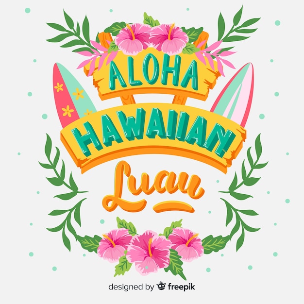 Gratis vector surfboards luau achtergrond