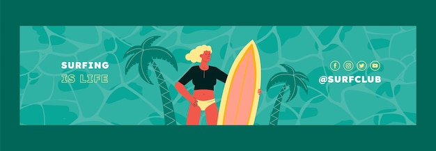 Gratis vector surfen avontuur twitch banner