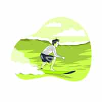 Gratis vector surfer concept illustratie