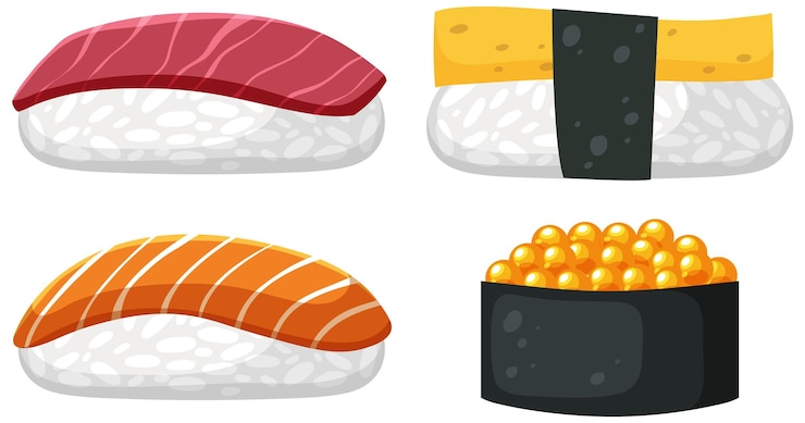 Gratis Vector sushi platte ontwerp vector