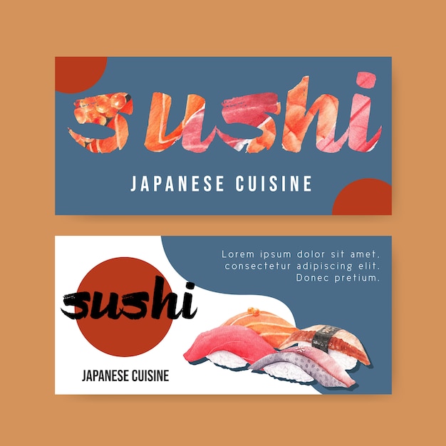 Gratis vector sushi restaurant banner