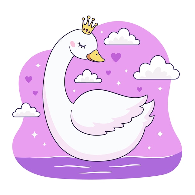 Gratis vector swan prinses concept