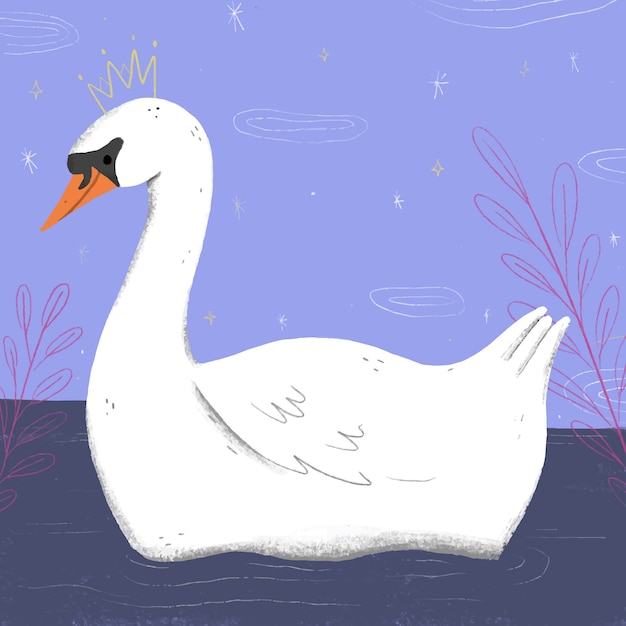 Gratis vector swan prinses geïllustreerd