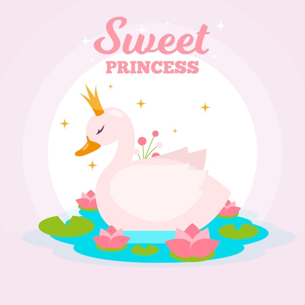 Swan prinses illustratie concept