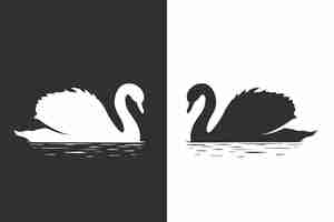 Gratis vector swan silhouet concept