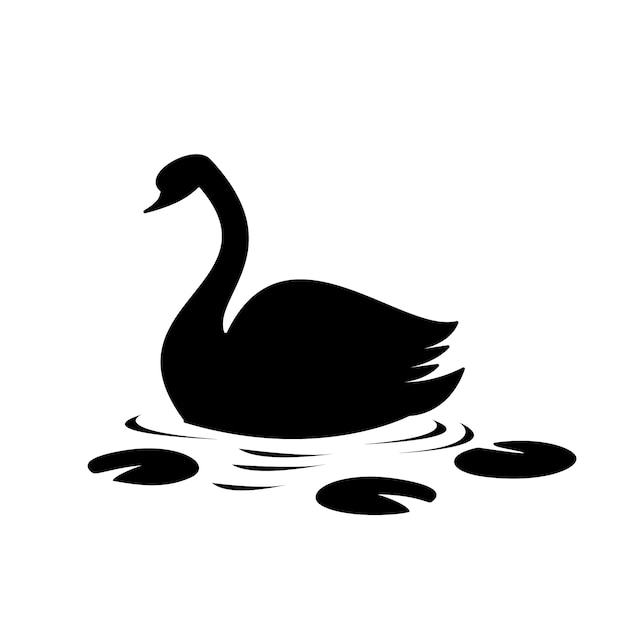 Gratis vector swan silhouet overzicht