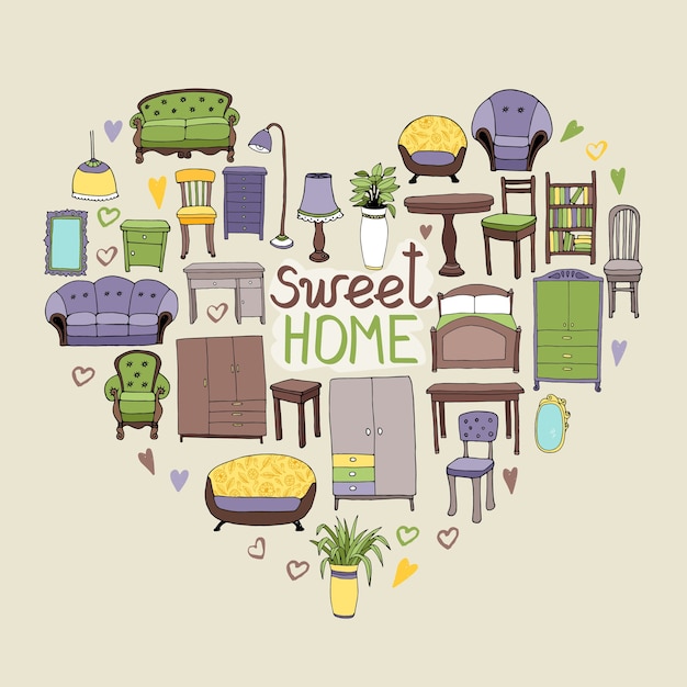 Gratis vector sweet home illustratie