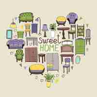 Gratis vector sweet home illustratie