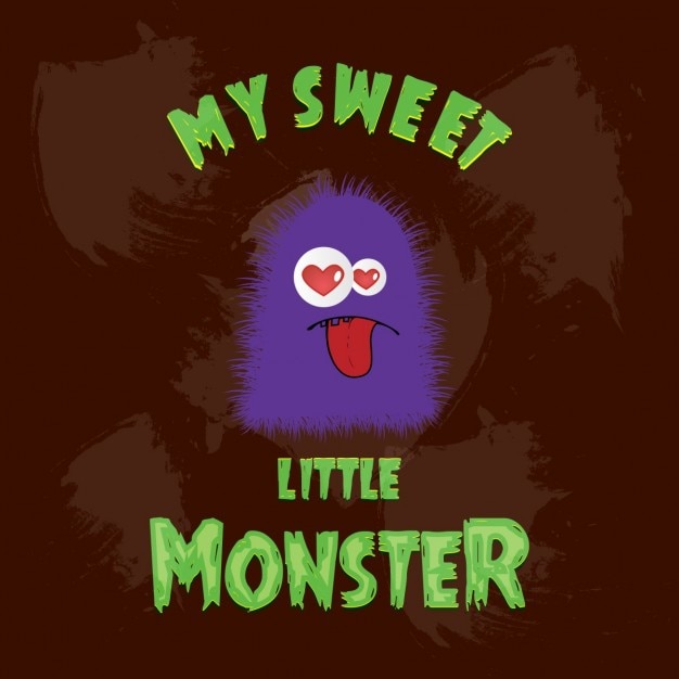 Sweet little monster with love ogen
