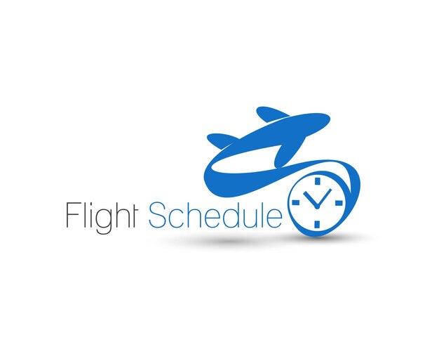 Symbool van Travel Logo Vluchtschema Geïsoleerd Vector Design