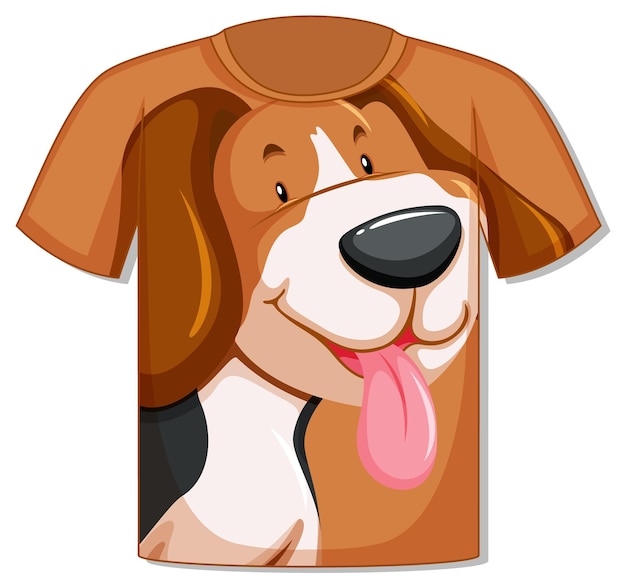 Gratis vector t-shirt met schattig hondenpatroon