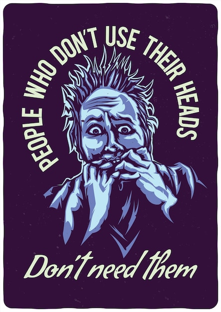 T-shirt of poster met afbeelding van bange persoon