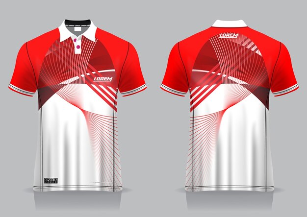 Download T-shirt polo sport ontwerp, badminton jersey mockup voor ...