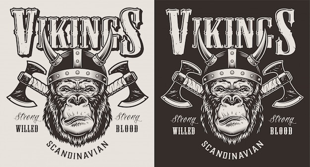 Gratis vector t-shirt print met gorilla concept