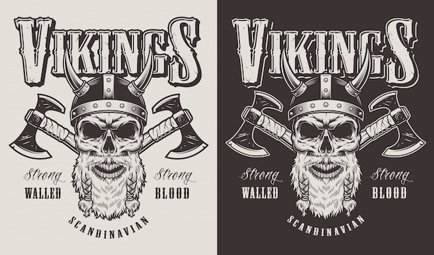 Gratis vector t-shirt print met viking hoofd