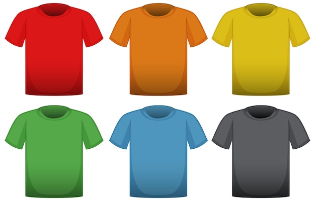 T-shirts in zes verschillende kleuren