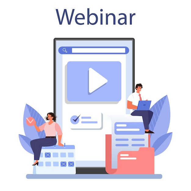 Gratis vector taakverdeling online service of platform interactie van afdelingen zakelijk teamwork management webinar geïsoleerde platte vectorillustratie