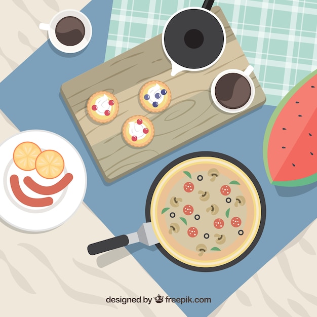 Gratis vector tabel fulll heerlijk eten