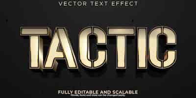 Gratis vector tactiek teksteffect bewerkbare spel- en filmtekststijl