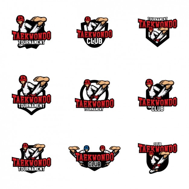 Gratis vector taekwondo logo templates ontwerp