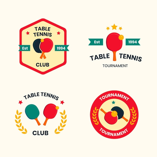 Gratis vector tafeltennis logo collectie