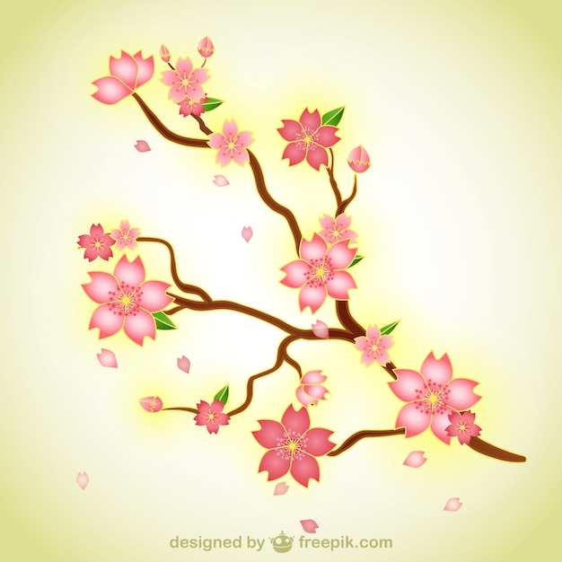 Gratis vector tak met bloemen illustratie