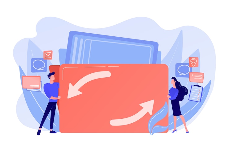 Gratis Vector taken en verantwoordelijkheden delegeren aan collega's