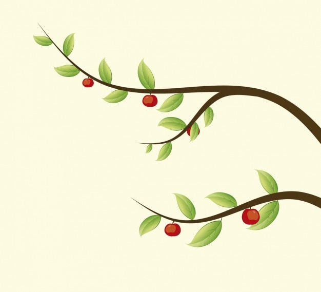 Gratis vector takken met appels illustratie