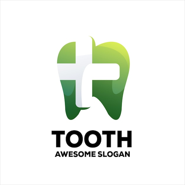 Gratis vector tand gezond logo verloop vector