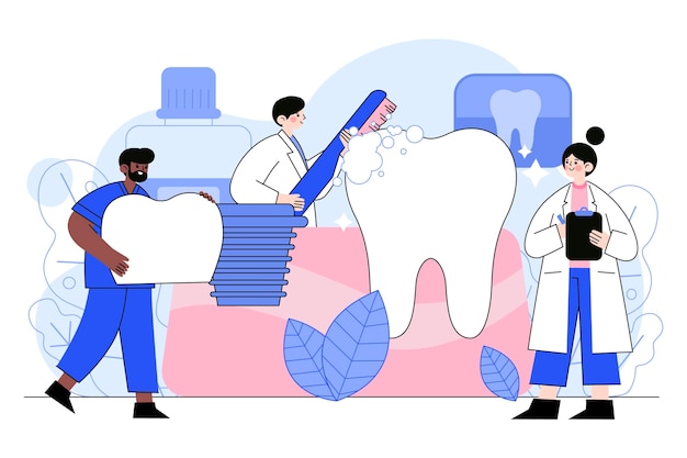 Gratis vector tandheelkundige zorg concept illustratie