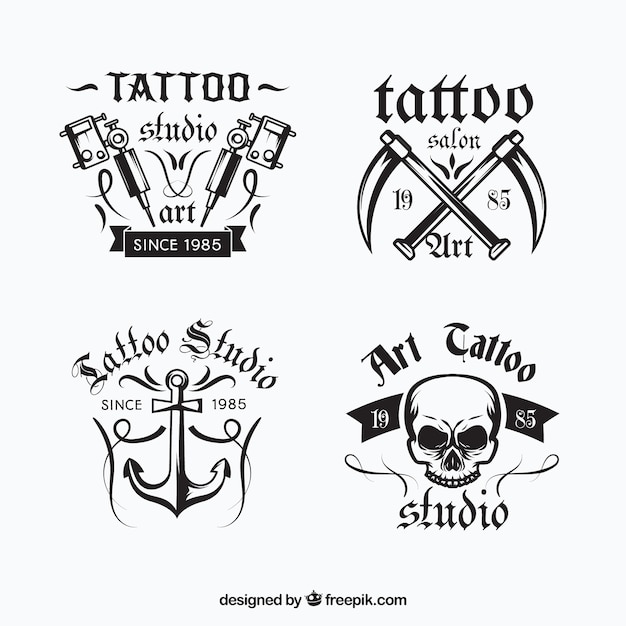 Gratis vector tattoo logo collectie