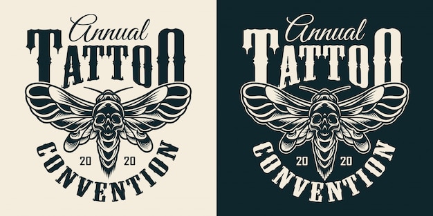 Gratis vector tattoo salon vintage monochrome print