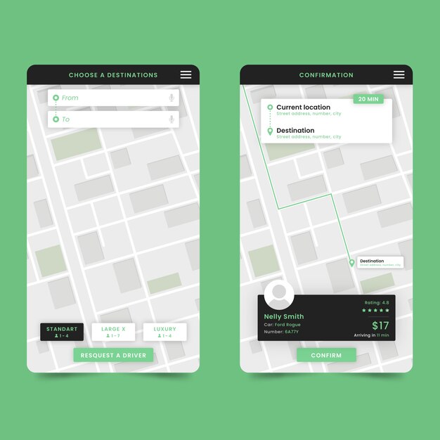 Taxi app-interface concept