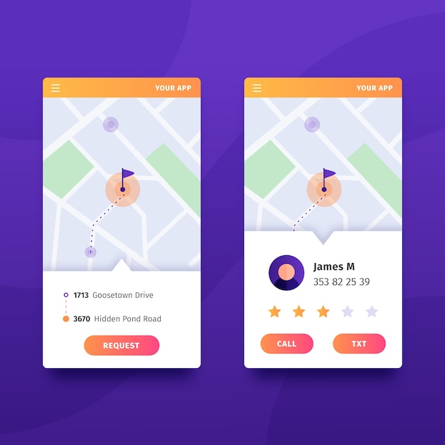 Taxi app-interface concept