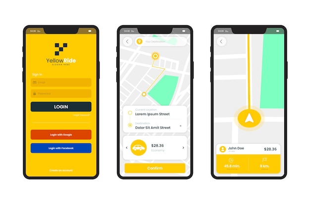 Taxi app-interface concept