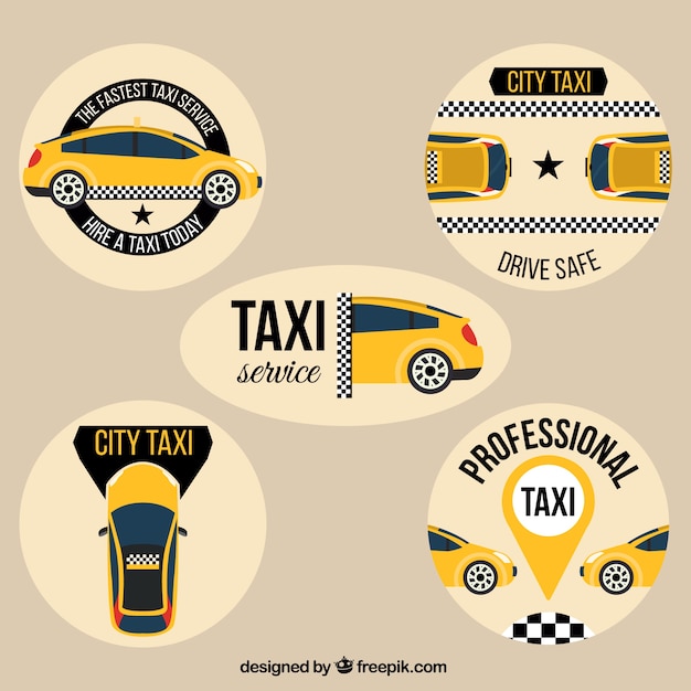 Gratis vector taxi badges