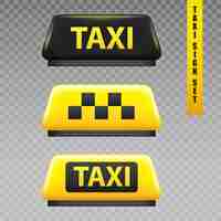 Gratis vector taxi teken transparant set