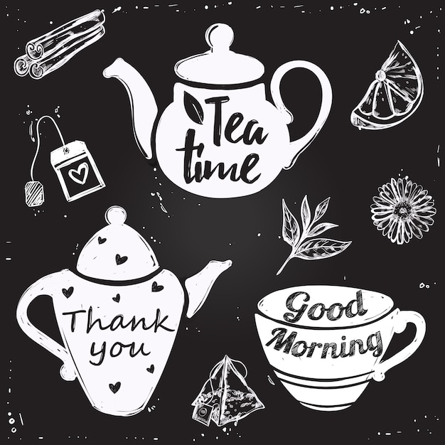 Gratis vector tea cup belettering