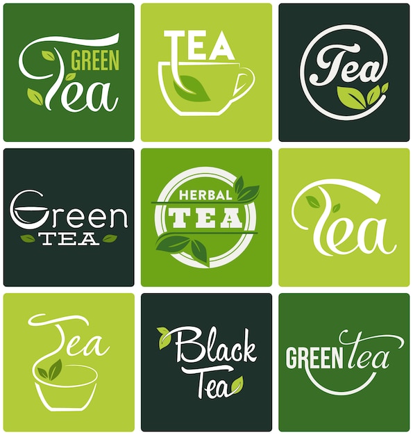 Gratis vector tea ontwerpen collectie