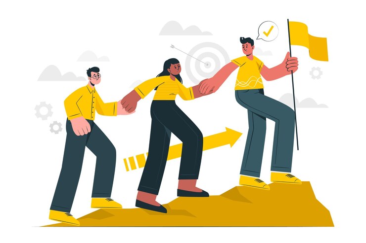 Gratis Vector team doelen concept illustratie