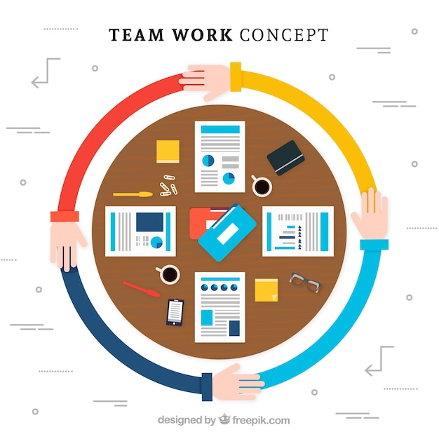 Gratis vector team werk concept achtergrond