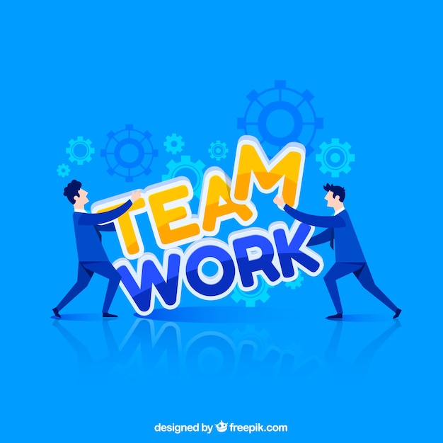 Gratis vector team werk concept met platte ontwerp