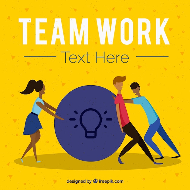 Gratis vector team werk concept met platte ontwerp